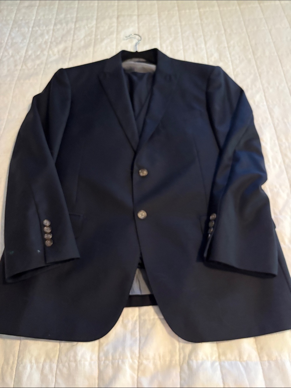 Men's Classic Black 3-piece virgin wool suit